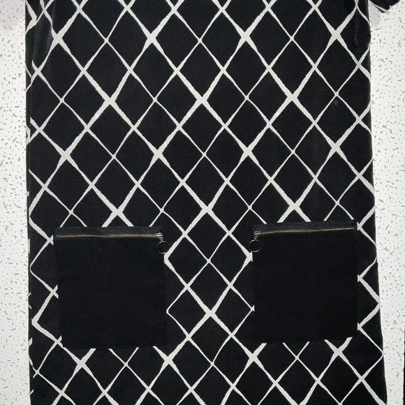 Valette Women’s Black White Sheath Dress. Patch Pockets Sz. Small - Picture 7 of 12
